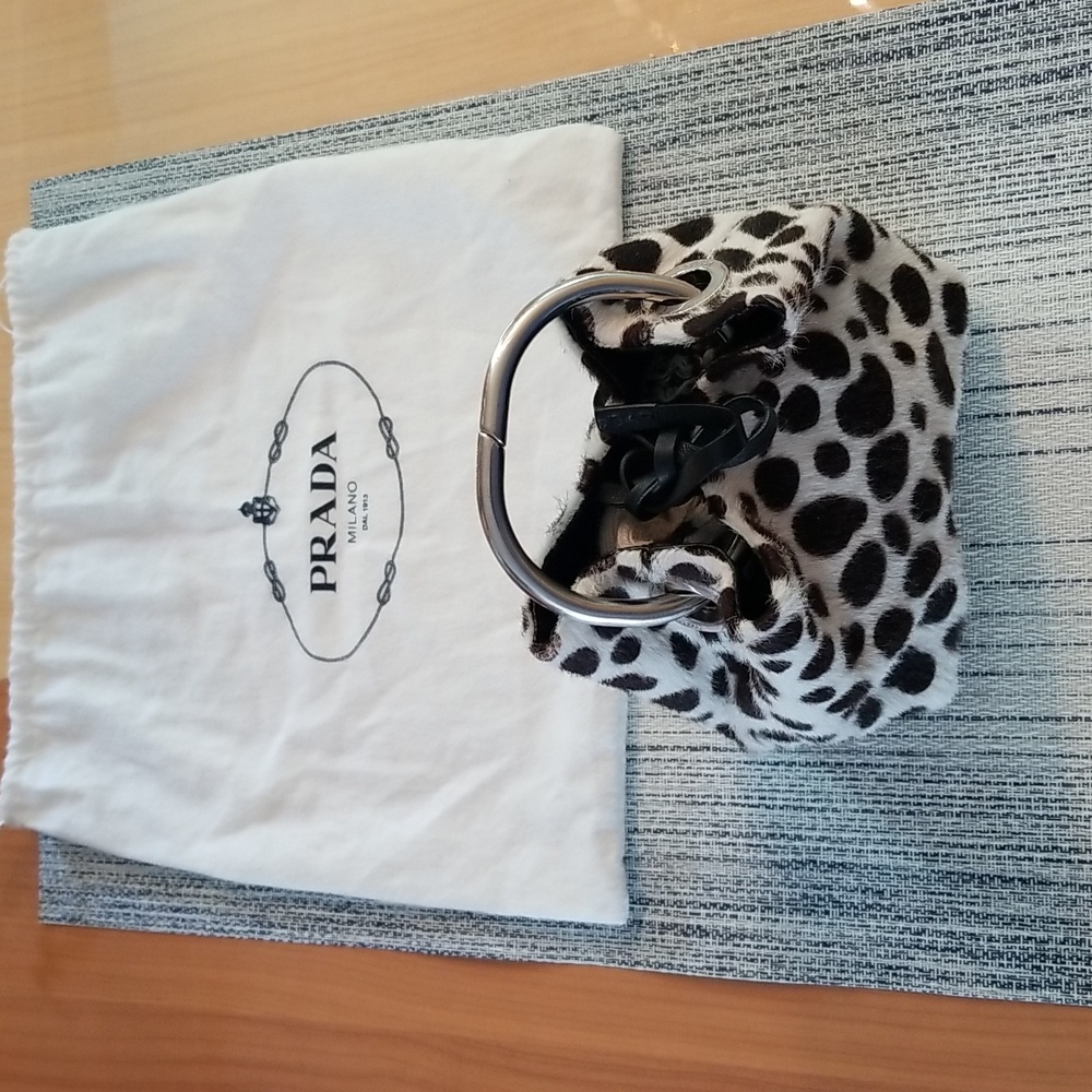 Prada mini bucket purse with ring handle
